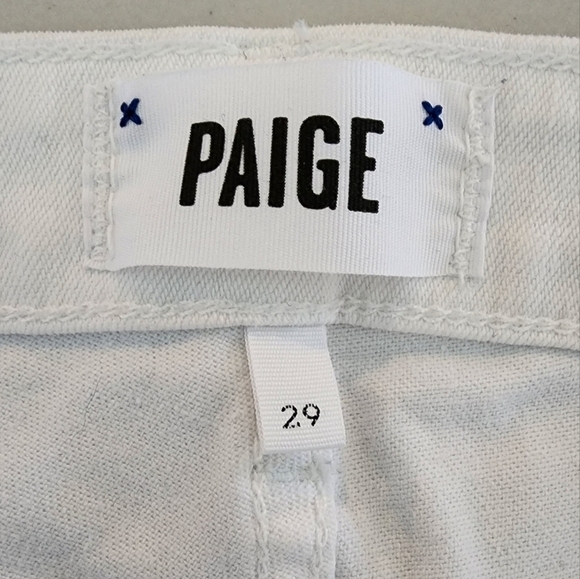 Paige Women's Raw Hem White Denim Shorts Size 29. - Picture 5 of 8